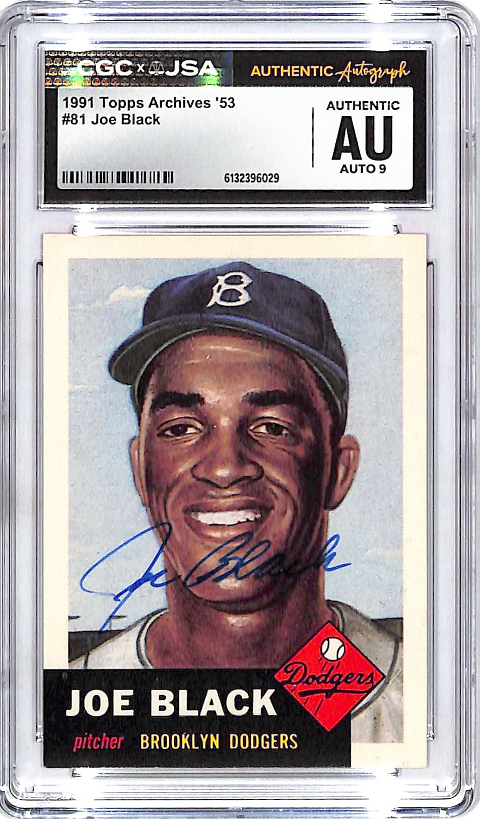 1991 Topps Archives 53 Joe Black Auto Autograph CGC Authentic Dodgers