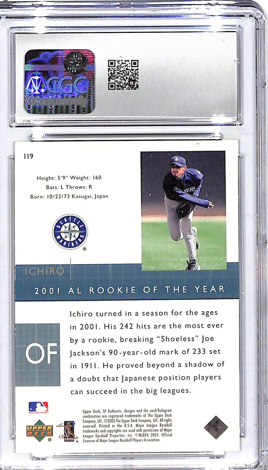 2003 Ichiro Suzuki SP Authentic #894/2500 #119 CGC Mint Plus 9.5
