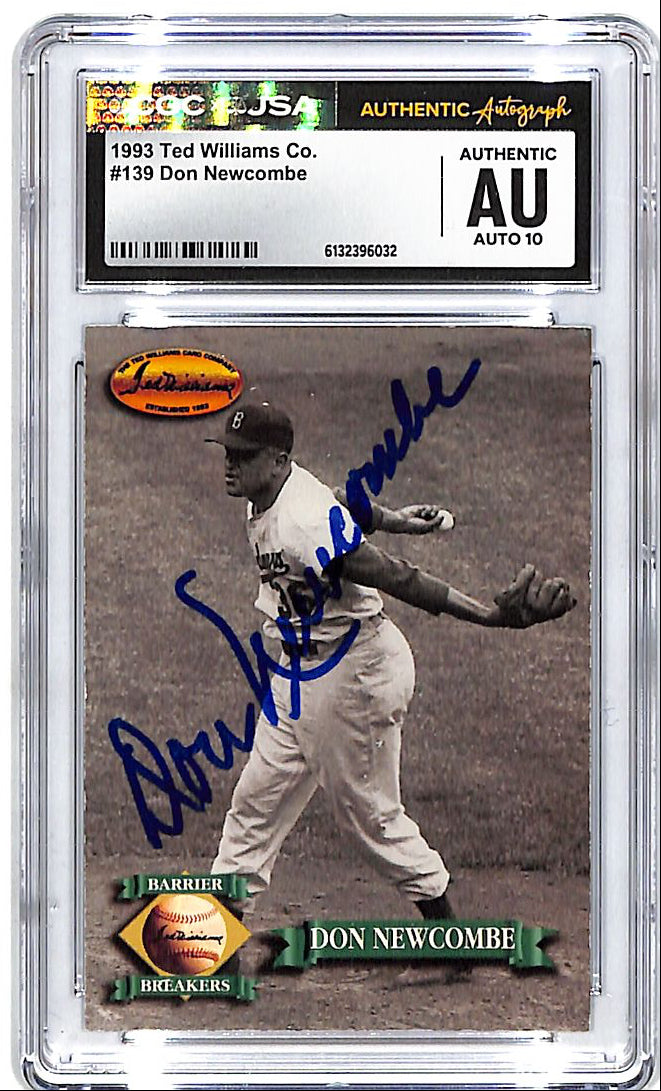 1993 Ted Williams Collection Don Newcombe Auto Autograph CGC Authentic Dodgers