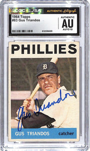 1964 Topps Gus Triandos Auto Autograph CGC Authentic Phillies
