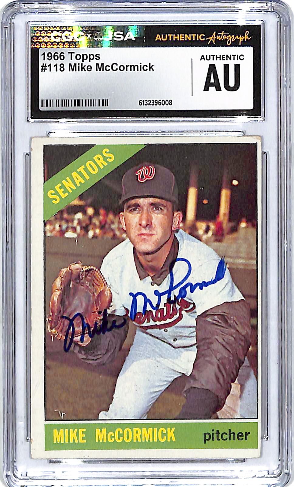 1966 Topps Mike McCormick Auto Autograph CGC Authentic Senators