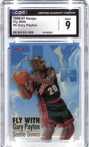 1996-97 Gary Payton Hoops Fly With #5 CGC Mint 9