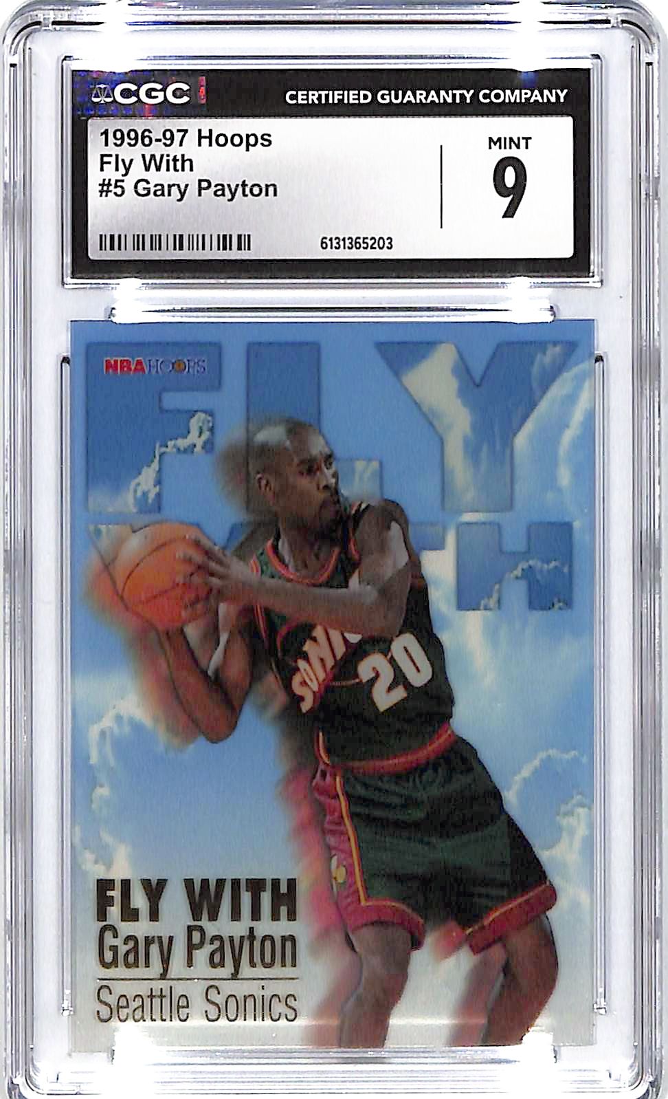 1996-97 Gary Payton Hoops Fly With #5 CGC Mint 9