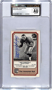 1974 Fleer Immortal Roll Andy Robustelli Auto Autograph CGC Authentic