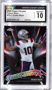 2024 Topps Chrome Drake Maye Future Stars Rookie RC CGC 10 Patriots