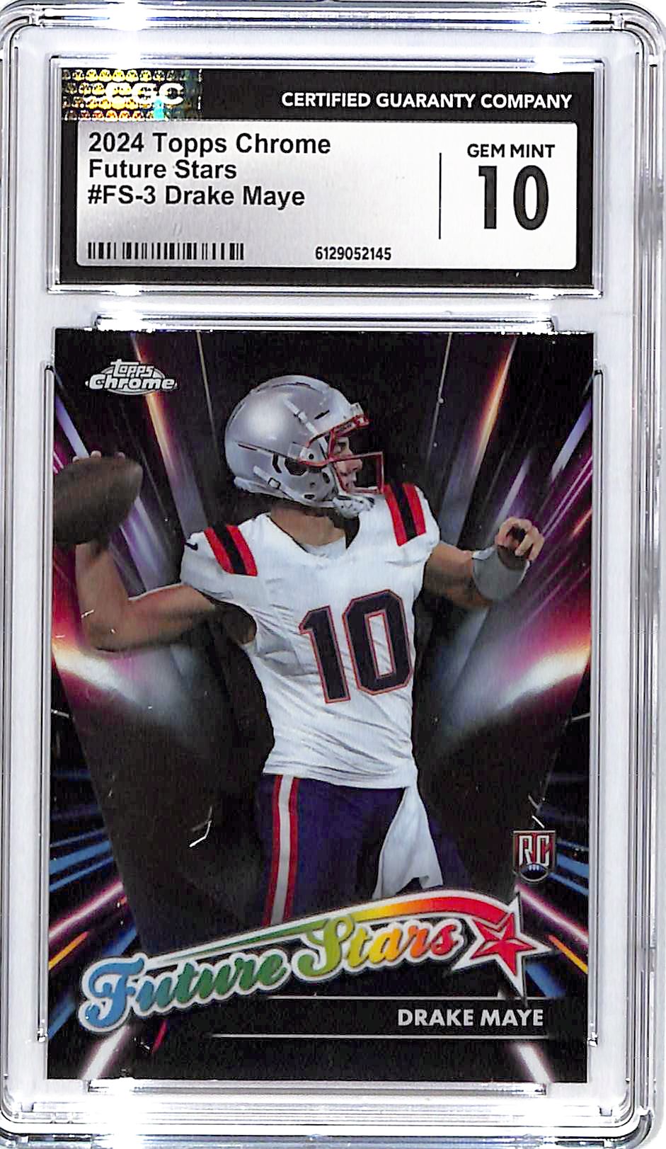 2024 Topps Chrome Drake Maye Future Stars Rookie RC CGC 10 Patriots