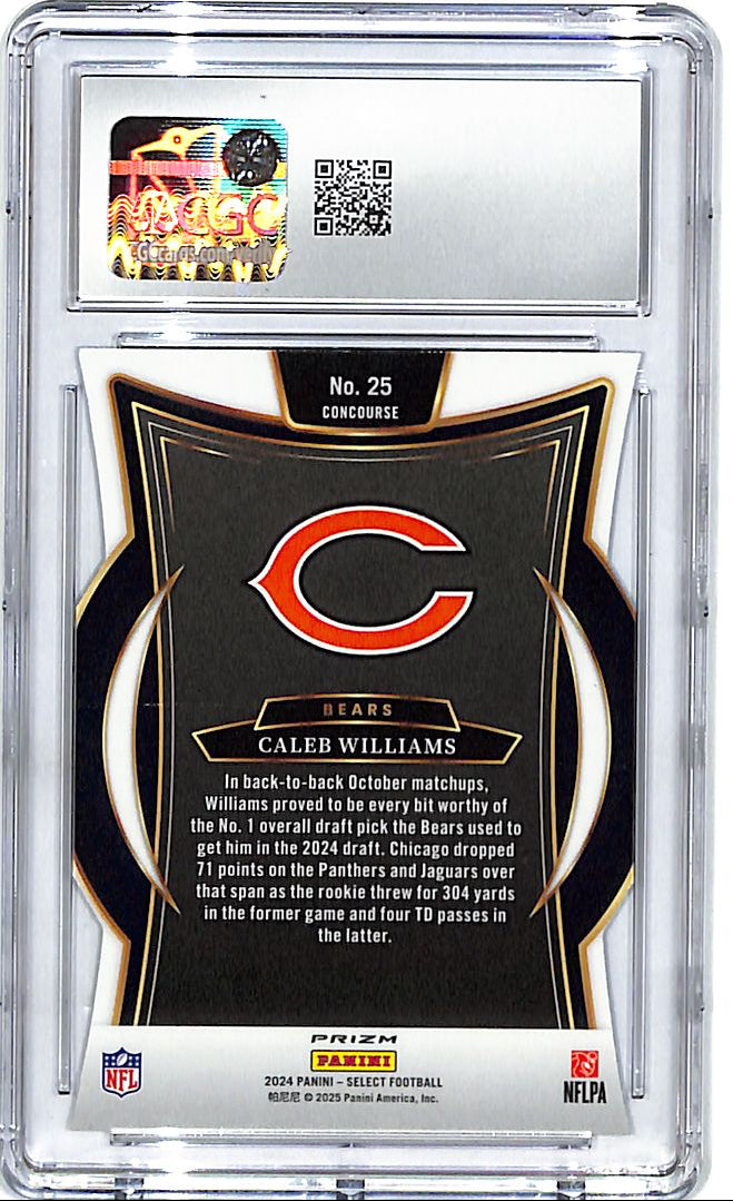 2024 Select Caleb Williams Rookie RC Silver Die Cut CGC 9 Bears