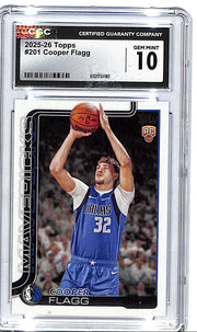 2025-26 Topps Cooper Flagg Rookie RC #201 CGC 10 Mavericks