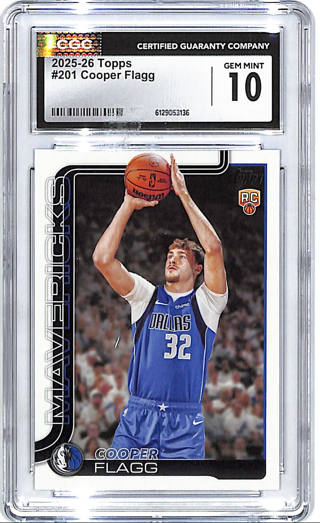 2025-26 Topps Cooper Flagg Rookie RC #201 CGC 10 Mavericks
