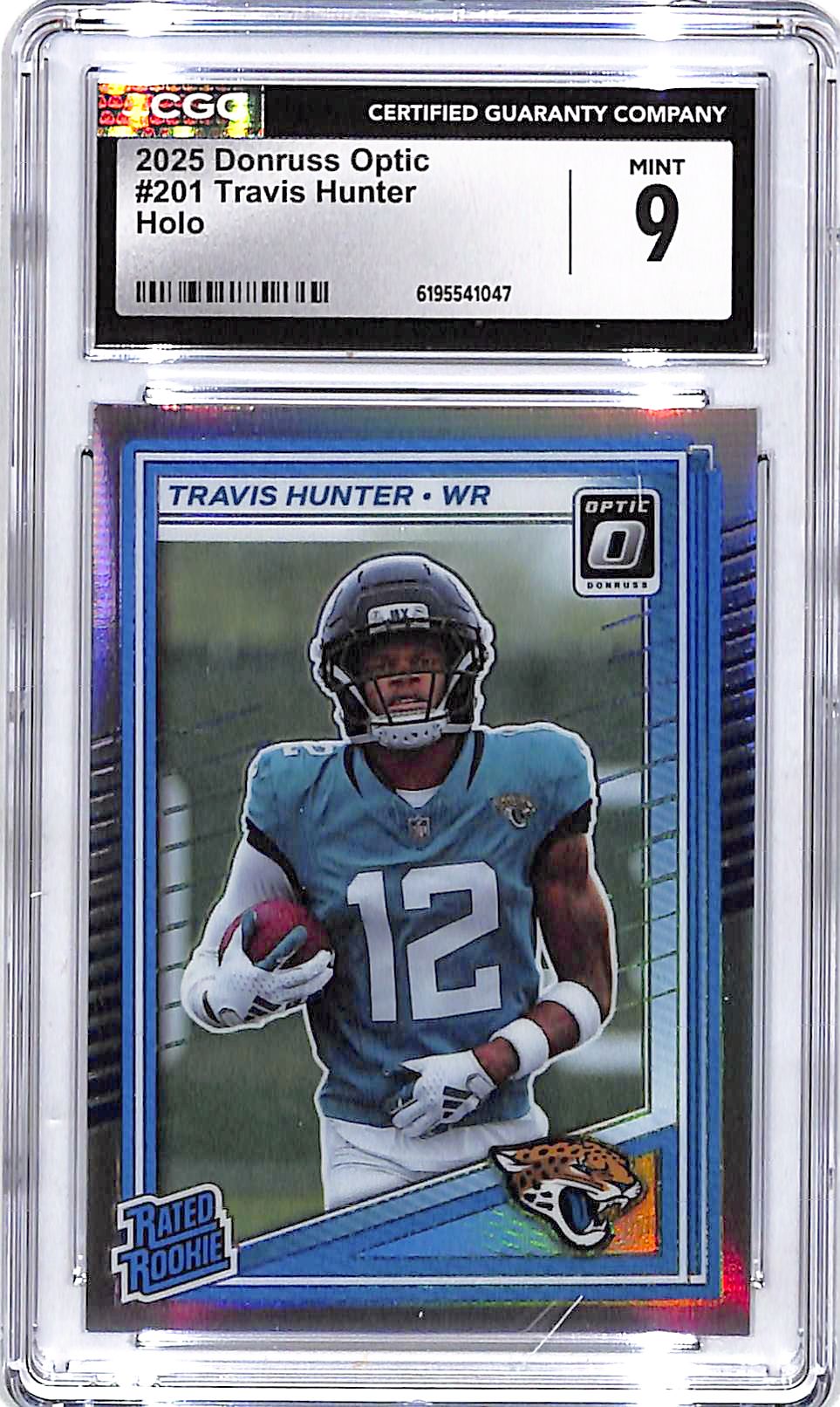 2025 Donruss Optic Travis Hunter Rated Rookie RC Holo #201 CGC 9 Jaguars