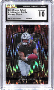 2025 Select Ashton Jeanty Rookie RC Copper Shock /899 CGC 10 Raiders