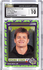 2024 Score A Treat Drake Maye Rising Stars Green Bats Rookie RC CGC 10 Patriots