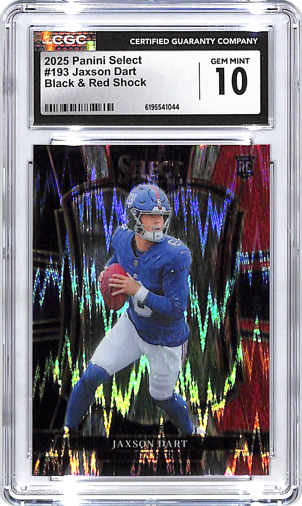 2025 Select Jaxson Dart Rookie RC Black Red Shock CGC 10 Giants