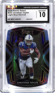 2020 Select Jonathan Taylor Rookie RC Light Blue Die Cut CGC 10 Colts