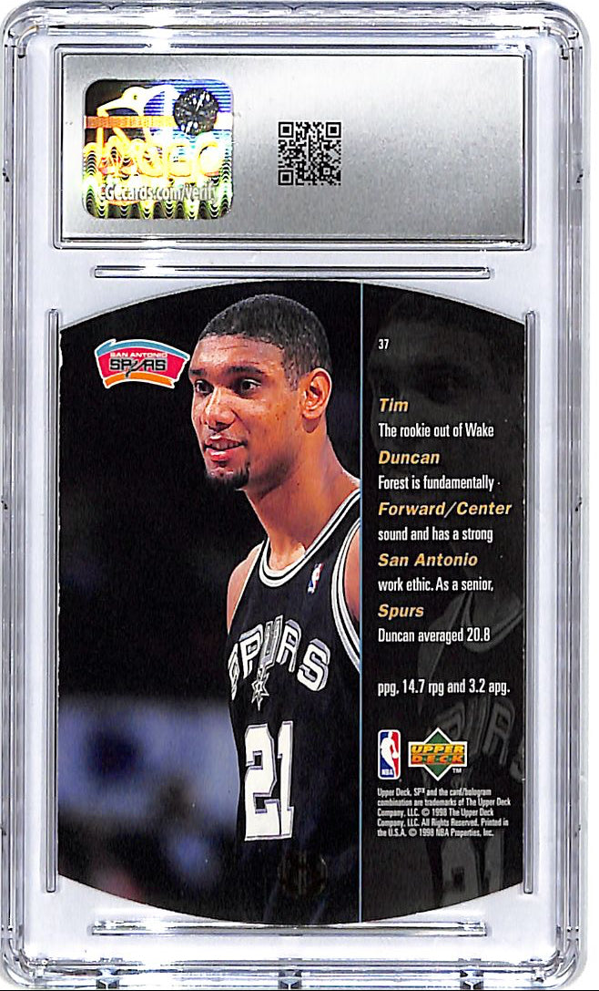 1997-98 SPx Tim Duncan Rookie RC #37 CGC 8 Spurs