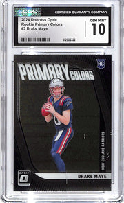 2024 Donruss Optic Drake Maye Rookie Primary Colors #3 CGC 10 Patriots