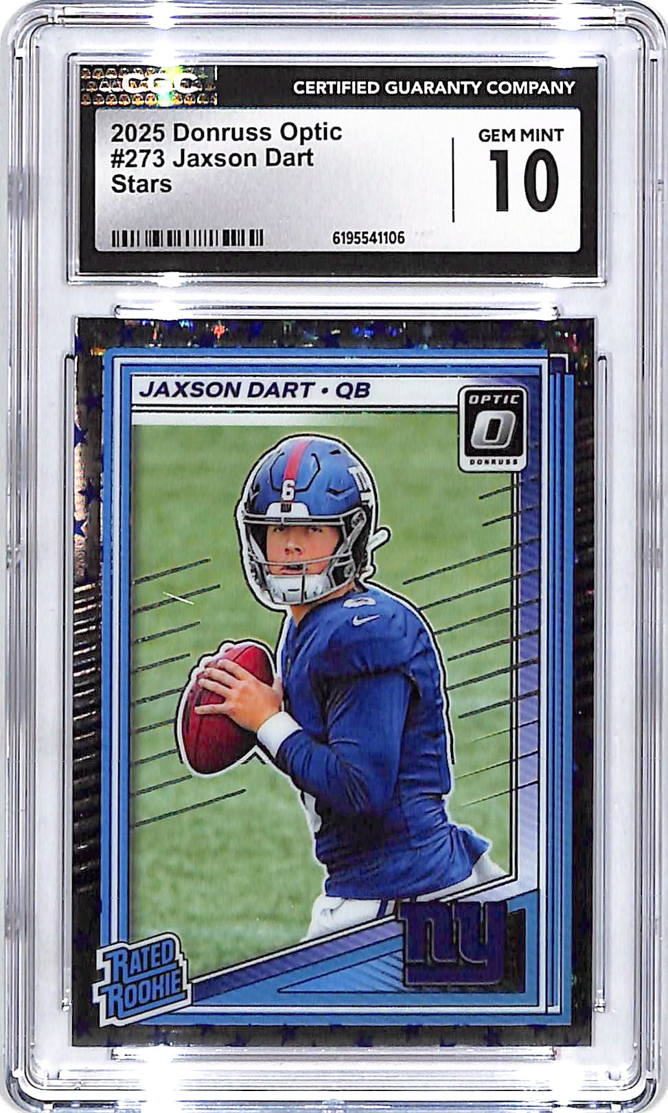2025 Donruss Optic Jaxson Dart Rated Rookie RC Stars CGC 10 Giants
