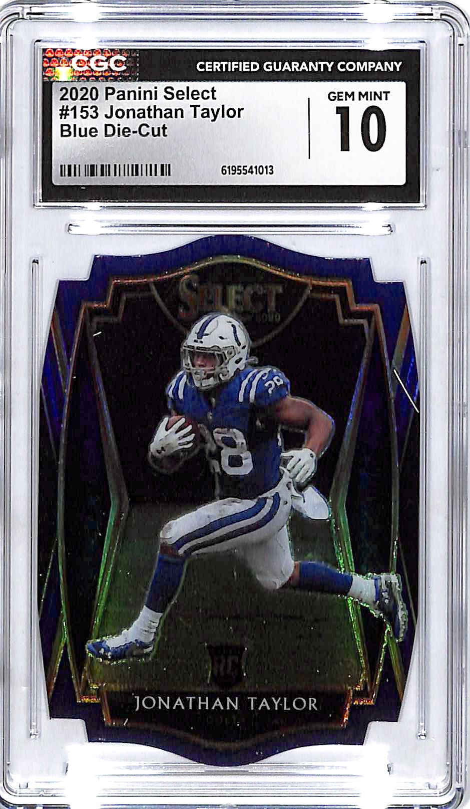 2020 Select Jonathan Taylor Rookie RC Blue Die Cut CGC 10 Colts