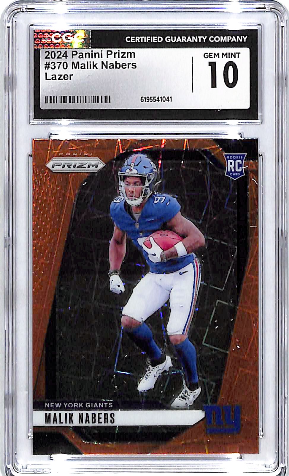 2024 Prizm Malik Nabers Rookie RC Lazer CGC 10 Giants