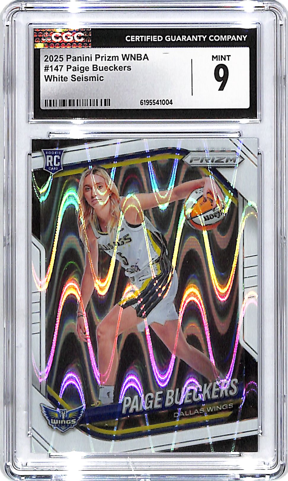2025 Prizm WNBA Paige Bueckers Rookie RC White Seismic CGC 9 Wings