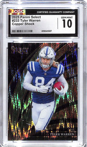 2025 Select Tyler Warren Rookie RC Copper Shock /899 CGC 10 Colts