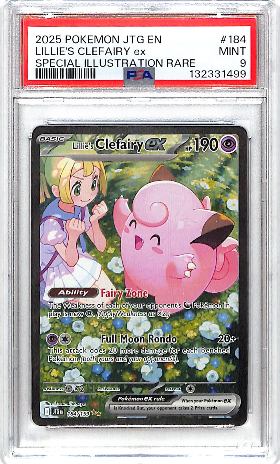 Pokemon Journey Together Lillie's Clefairy ex Special Illustratio Rare SIR 184 PSA 9