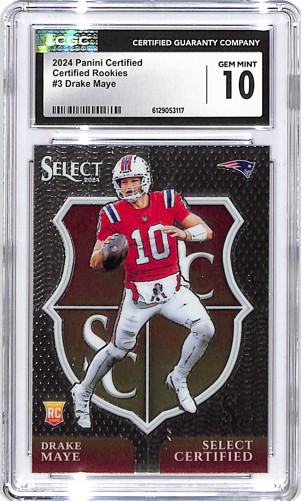 2024 Select Drake Maye Certified Rookie RC #3 CGC 10 Patriots