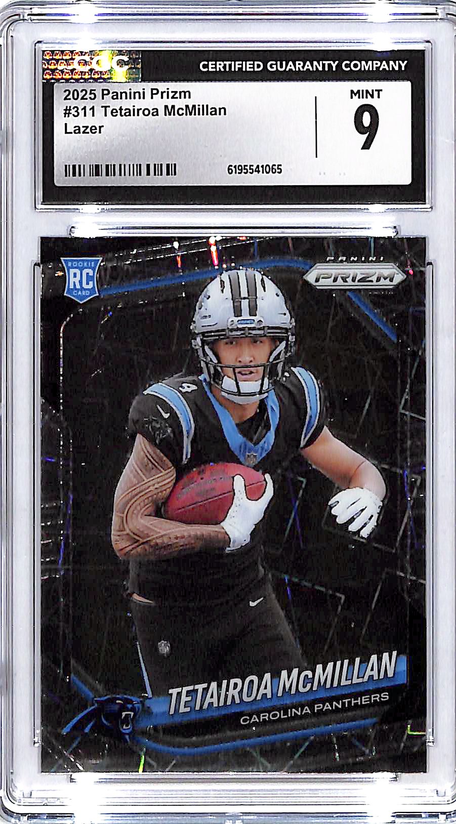2025 Prizm Tetairoa McMillan Rookie RC Lazer CGC 9 Panthers