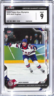 2026 Jack Hughes Topps Now Olympics #18 CGC Mint 9