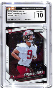2025 Prizm Emeka Egbuka Rookie RC White Dico CGC 10 Buccaneers