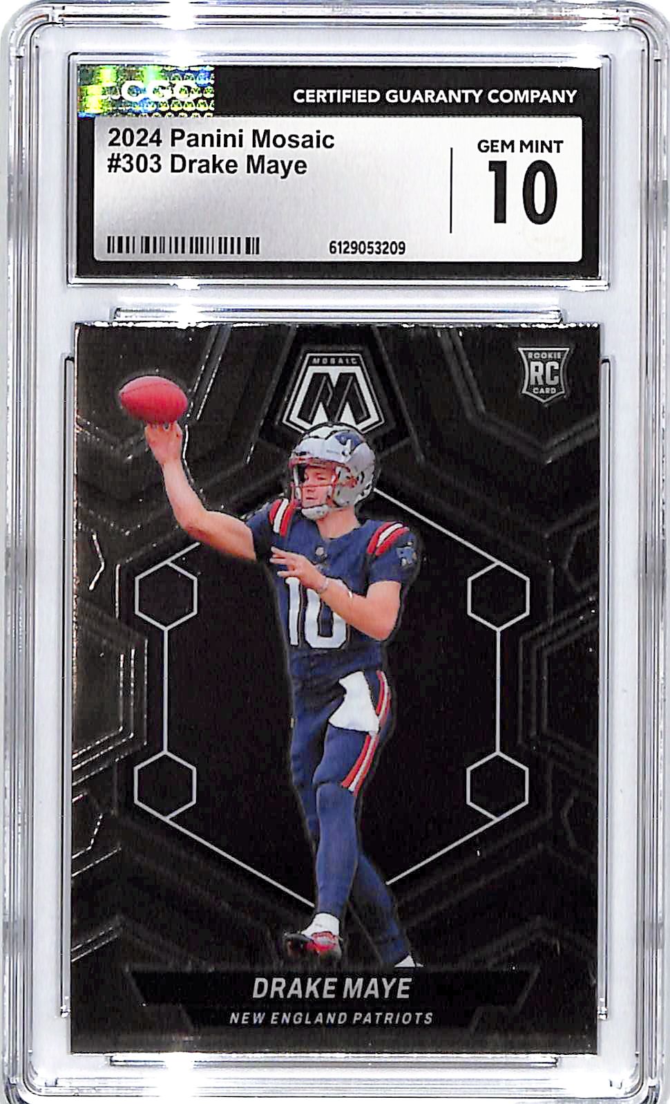 2024 Mosaic Drake Maye Rookie RC #303 CGC 10 Patriots