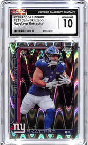 2025 Topps Chrome Cam Skattebo Rokie RC RayWave Refractor CGC 10 Giants