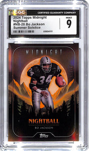 2024 Topps Midnight Bo Jackson Nightfall Summer Solstice Gold /50 CGC 9 Raiders
