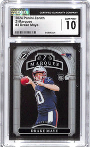 2024 Zenith Drake Maye Marquee Rookie RC #3 CGC 10 Patriots