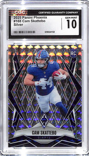 2025 Phoenix Cam Skattebo Rookie RC Silver Mosaic CGC 10 Giants