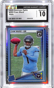 2025 Donruss Optic Cam Ward Rated Rookie RC Holo CGC 10 Titans