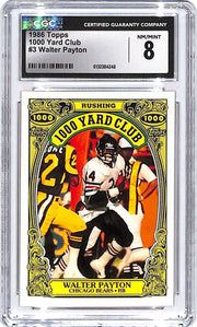 1986 Topps Walter Payton 1000 Yard Club #3 CGC 8 Bears