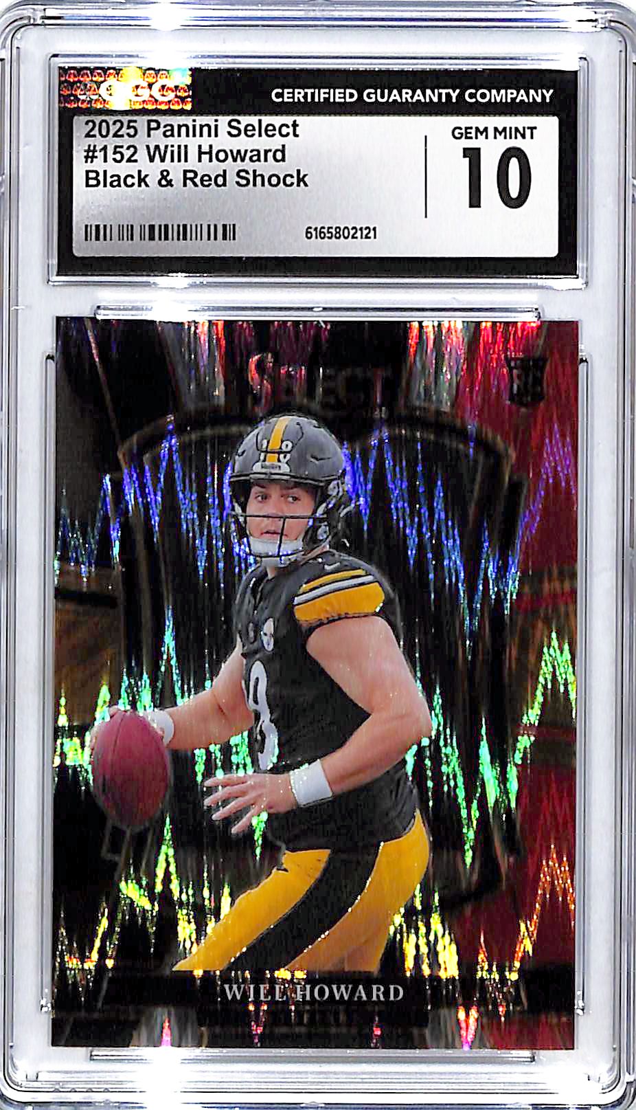 2025 Select Will Howard Rookie RC Black and Red Shock CGC 10 Steelers