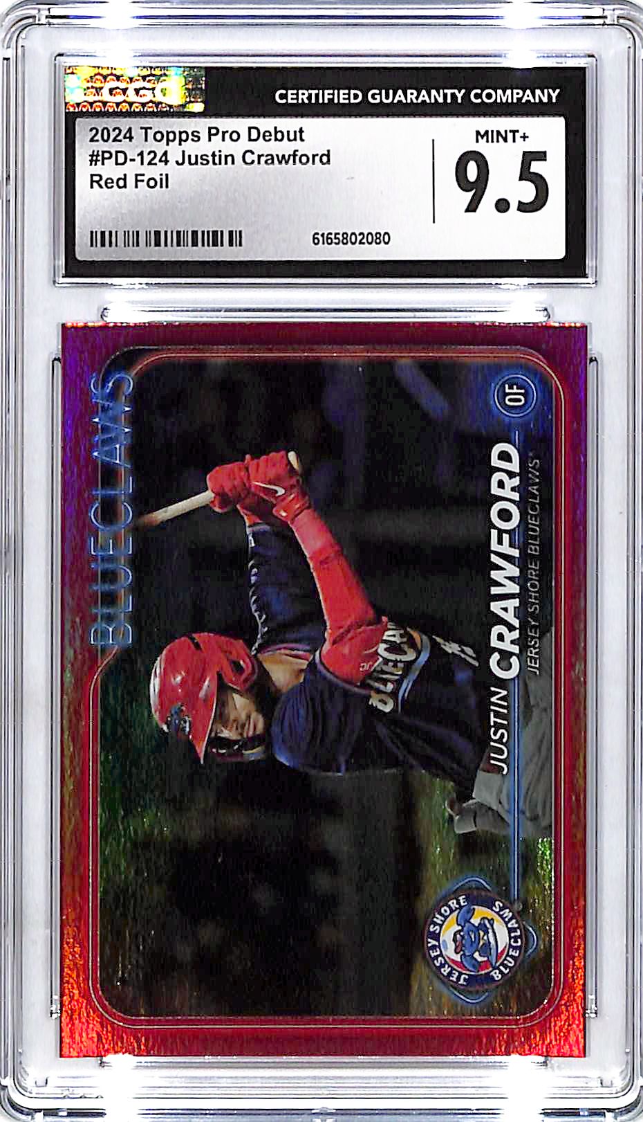 2024 Topps Pro Debut Justin Crawford Red Foil Rookie RC CGC 9.5 /5 Phillies