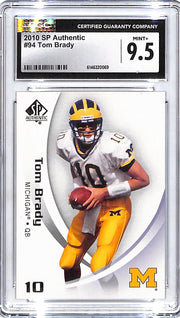 2010 SP Authentic Tom Brady #94 CGC 9.5 Michigan