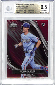2024 Topps Chrome Black Evan Carter Red Refractor Rookie RC /5 BGS 9.5 Rangers