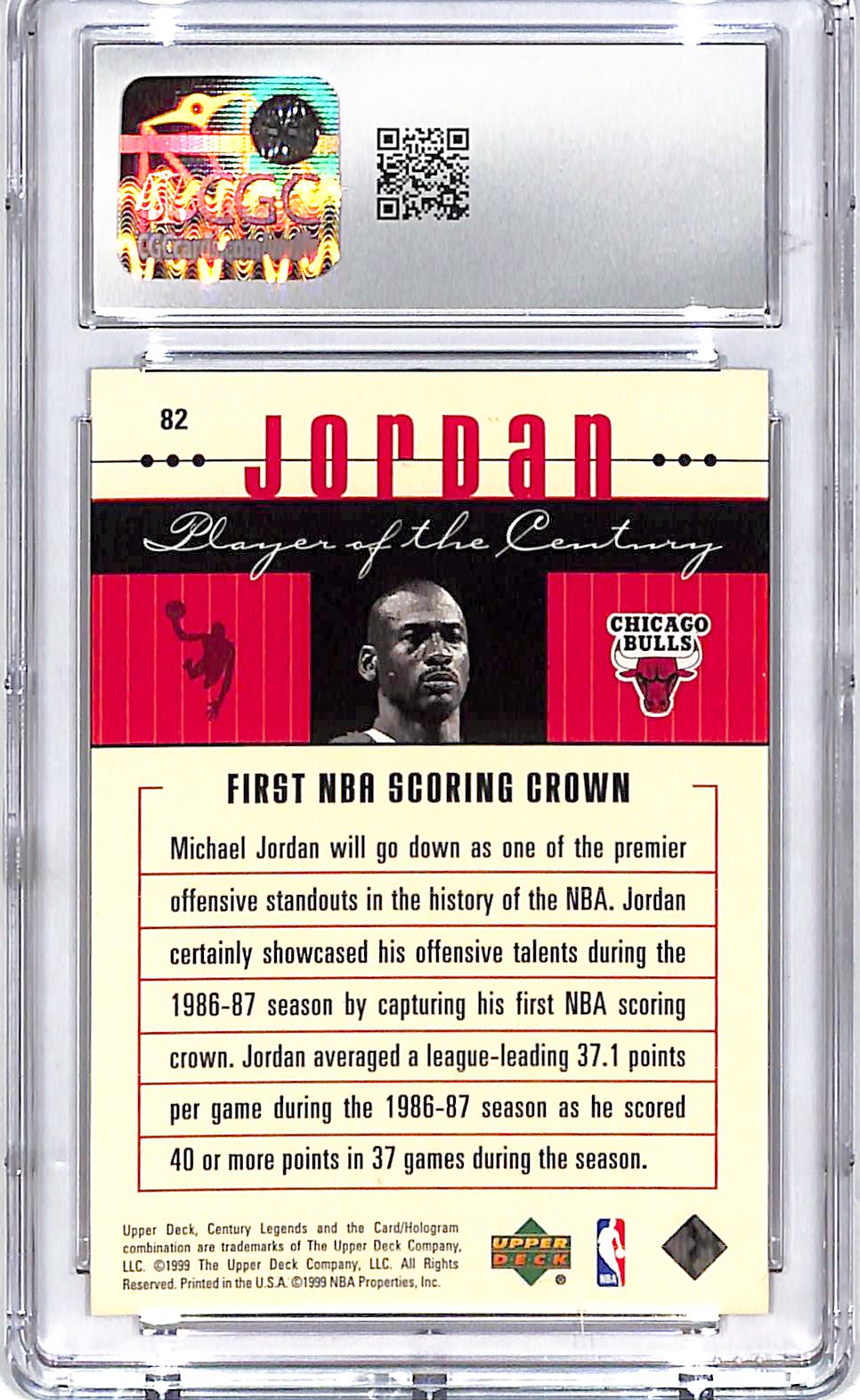 1998-99 Upper Deck Century Legends Michael Jordan #82 CGC 10 Bulls