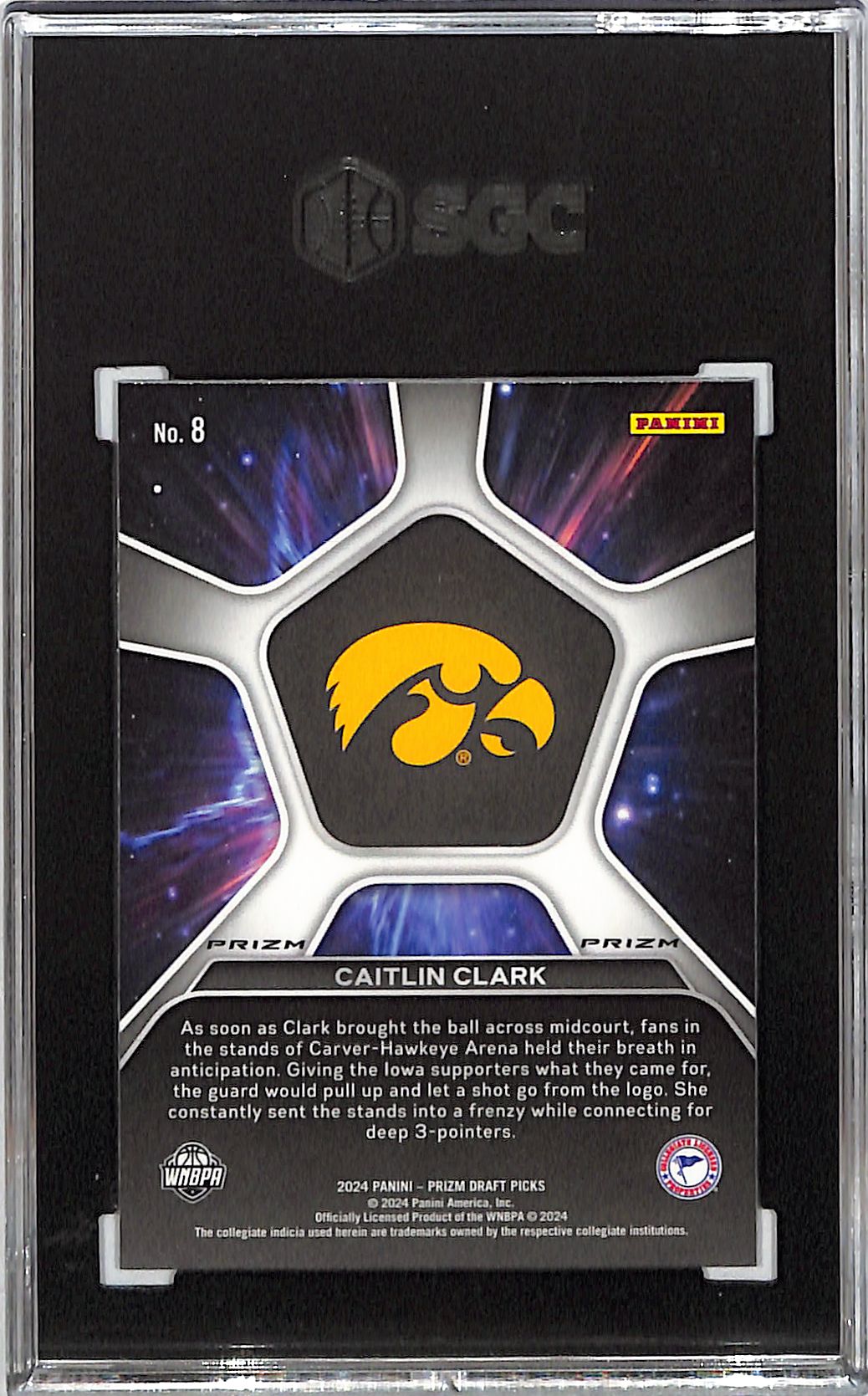 2024-25 Prizm Draft Picks Caitlin Clark Deep Space Silver Rookie RC SGC 9.5 Iowa