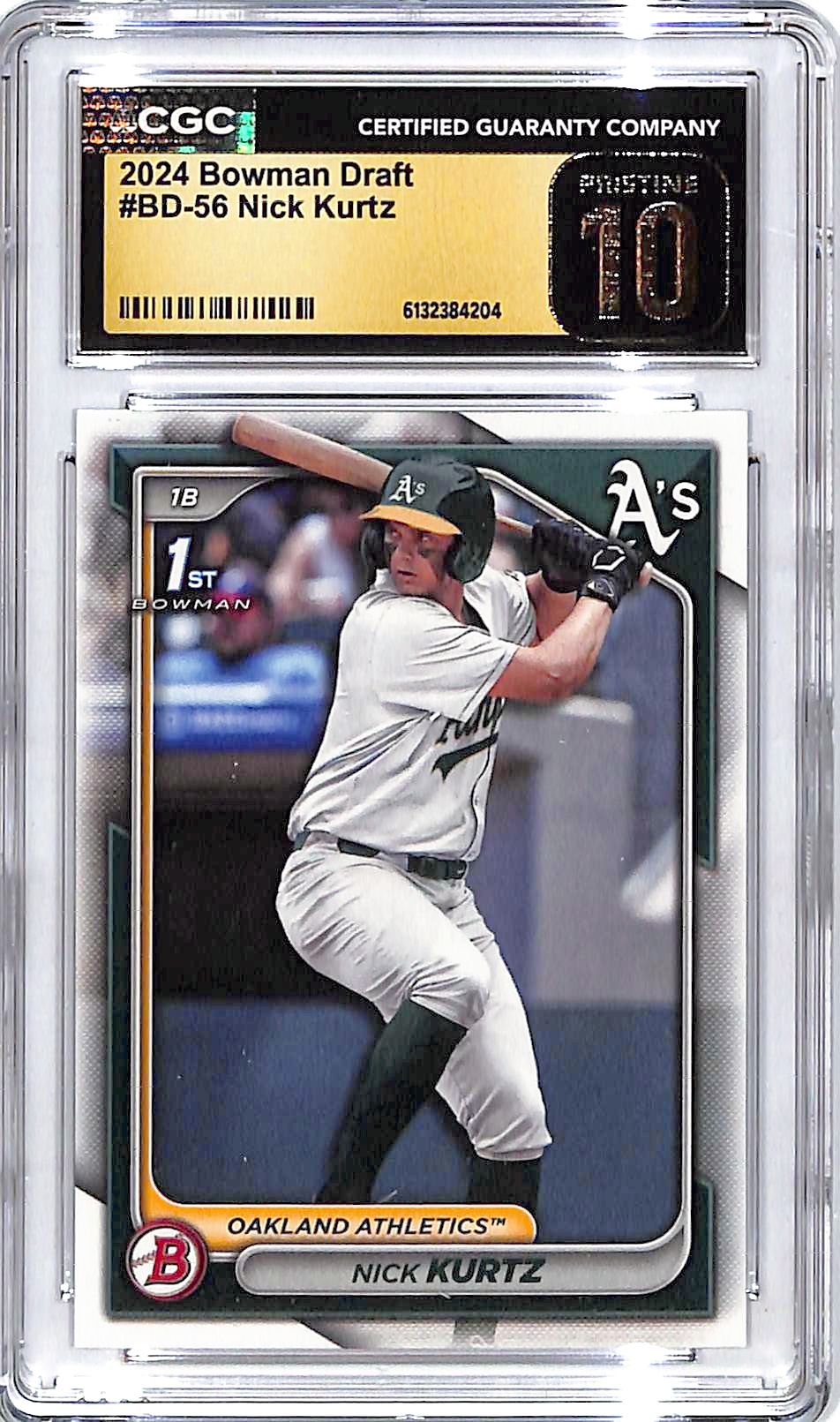 2024 Bowman Draft Nick Kurtz Rookie RC Prospect CGC 10 Pristine Athletics