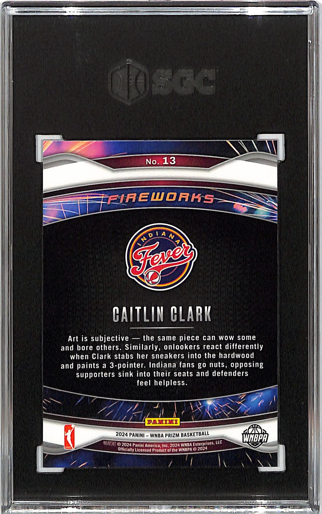 2024 Prizm WNBA Caitlin Clark Fireworks Rookie RC SGC 10 Fever