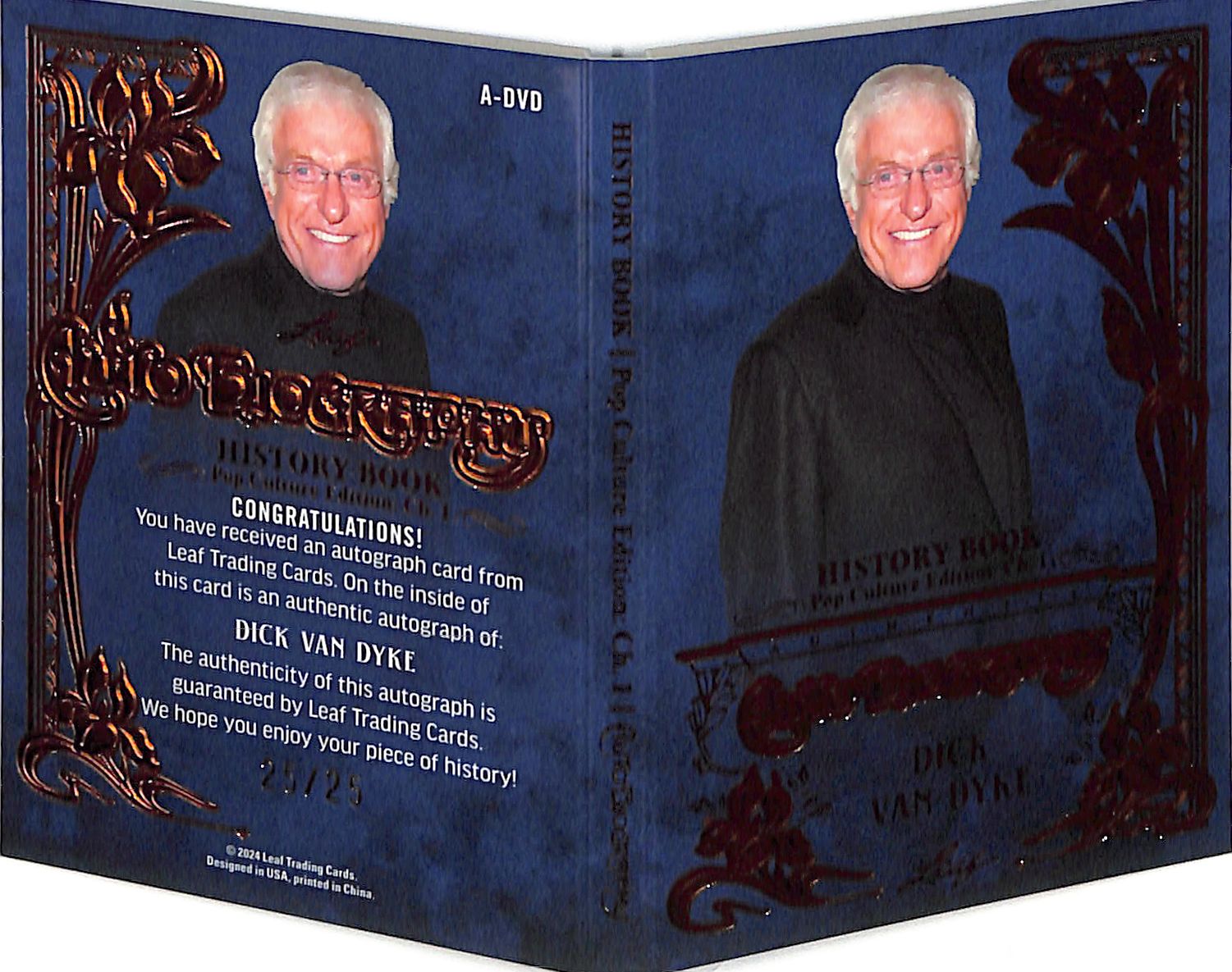 2024 Leaf History Book Dick Van Dyke Auto Biography Autograph /25