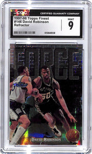1997-98 Topps Finest David Robinson Force Refractor CGC 9 Spurs