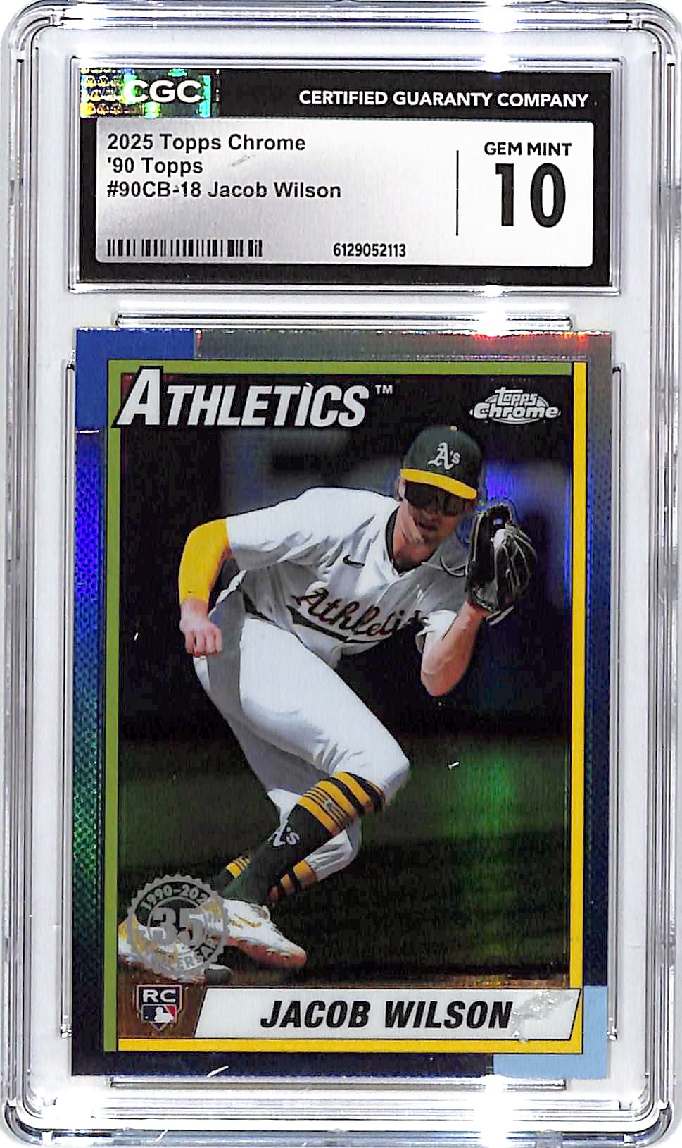 2025 Topps Chrome Jacob Wilson 90 Topps Rookie RC CGC 10 Athletics