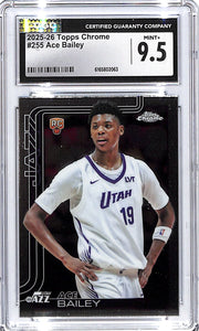 2025-26 Topps Chrome Ace Bailey Rookie RC #255 CGC 9.5 Jazz