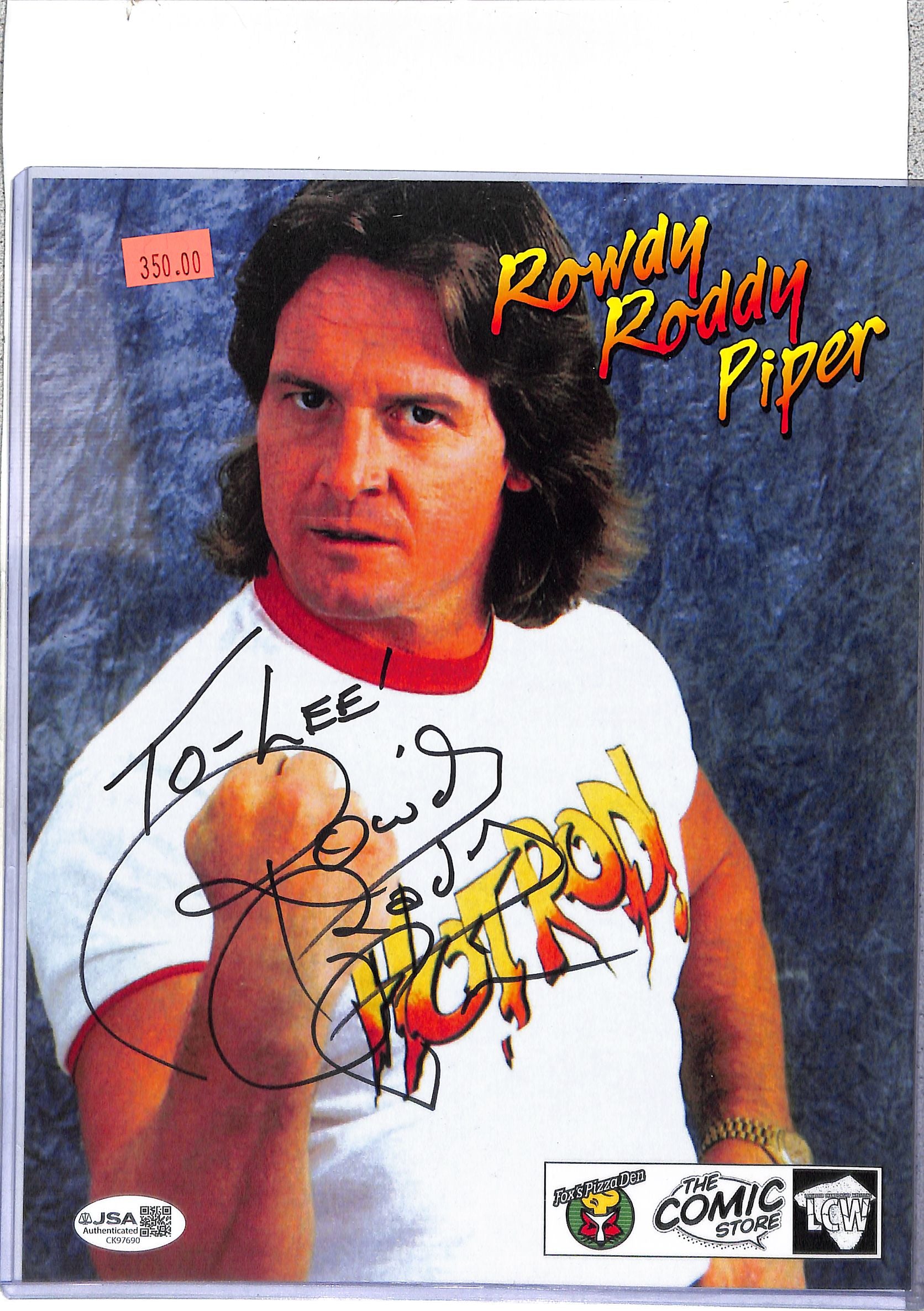 Rowdy Roody Piper WWE Signed Auto Autograph JSA Authentic 8x10 Photo